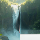 Tropical Rainforest Waterfall Wallpaper Wall Mural.