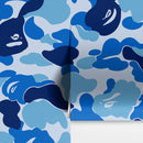 Bape Camo Wallpaper Mural. Blue Camo Streetwear Hype Beast Aesthetics.