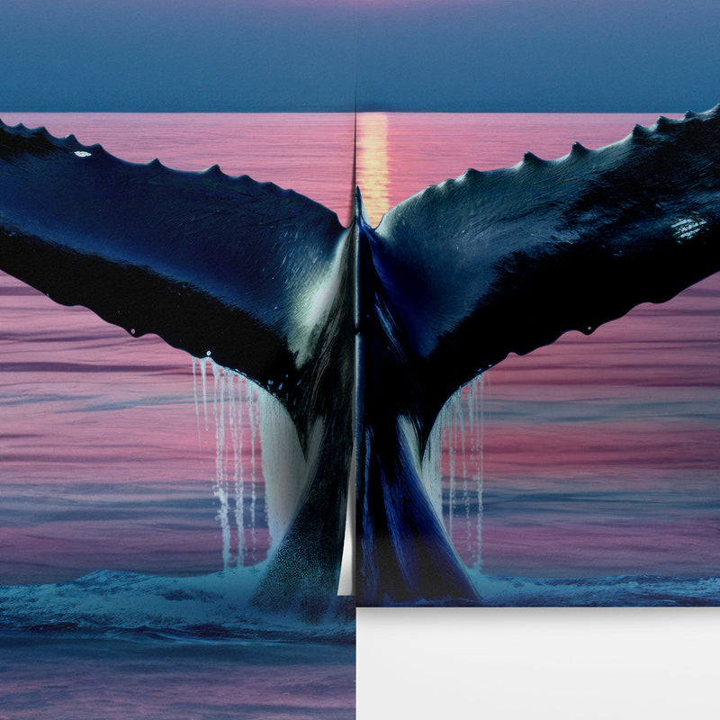 Whale Tail Wall Mural. Ocean Wallpaper.