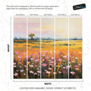 Colorful Yellow Flower Field Painting Wallpaper Mural.