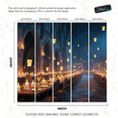 Floating Candles Great Hall Wallpaper Mural. Wizardly Dining Room Ambiance Wall Art.