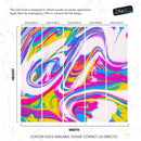 Vibrant Neon Ink Swirl Wallpaper. Abstract Pink, Yellow & Blue Colors.