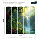 Tropical Rainforest Waterfall Wallpaper Wall Mural.