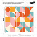 Geometric Shapes Contemporary Wall Mural. Pastel Color Orange, Pink, Blue, White.