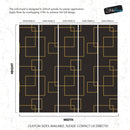 Dark Brown and Gold Square Geometric Pattern Peel and Stick Wallpaper | Removable Wall Mural