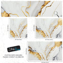 Gold Ink Splash on White Marble Slate Wall Mural Wallpaper