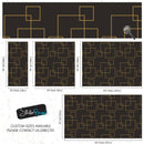 Dark Brown and Gold Square Geometric Pattern Peel and Stick Wallpaper | Removable Wall Mural
