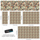 Botanical Flower Garden With Pastel Color Red, Green, Beige Background Wall Mural.