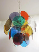 Colored Disc Glass Chandelier