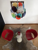 Colored Disc Glass Chandelier