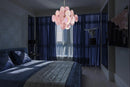 Round Pink Glass Chandelier
