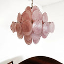 Round Pink Glass Chandelier