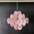 Round Pink Glass Chandelier