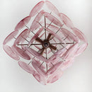 Round Pink Glass Chandelier