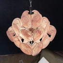 Round Pink Glass Chandelier