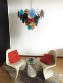 Colorful Disk Glass Round Chandelier