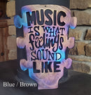 Music is What Feelings Sound Like Guitar Headstock Metal Art