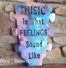 Music is What Feelings Sound Like Guitar Headstock Metal Art