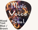 Music is the Voice of the Soul Guitar Pick Metal Art