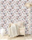 Modish Flowers and Birds Wallpaper