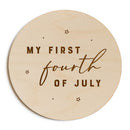 My First Fourth of July Baby Wooden Milestone Card