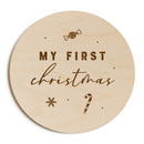 My First Christmas Baby Wooden Milestone Card