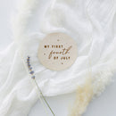 My First Fourth of July Baby Wooden Milestone Card