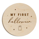My First Halloween Baby Wooden Milestone Card