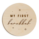 My First Hanukkah Baby Wooden Milestone Card