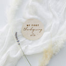 My First Thanksgiving Baby Wooden Milestone Card