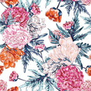Fashionable Floral Wallpaper on White Background Tasteful