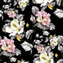 Contemporary Black Floral Wallpaper