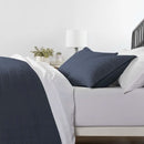 3 Piece Microfiber Farmhouse Coverlet Bedspread Set Navy, Full/Queen