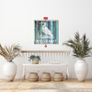 Customizable Coastal Blue Stripes Sign | Wall Art Print on Real Wood
