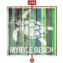 Customizable Coastal Green Stripes Sign | Wall Art Print on Real Wood