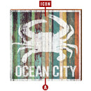 Customizable Coastal Orange Stripes Sign | Wall Art Print on Real Wood