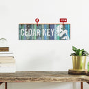 Customizable Coastal Blue Rustic Stripes Sign | Wall Art Print on Real Wood
