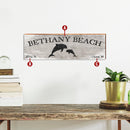 Personalized Coastal Dolphins Rustic Wooden Sign | Wall Art Print on Real Wood | Customizable Nautical Beach House Home Decor