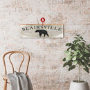 Lodge Rustic with Black Bear Customizable | Wall Art Print on Real Wood