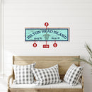 Customizable Coastal Green Paint Chip Latitude Longitude Sign | Wall Art Print on Real Wood