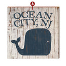 Customizable Navy & White Shabby Whale Sign | Wall Art Print on Real Wood