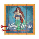 Customizable Coastal Mermaid Town Sign | Wall Art Print on Real Wood
