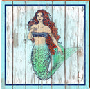 Shabby Chic Mermaid | Wall Art Print on Real Wood