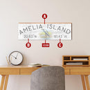 Customizable Coastal Fade Latitude Longitude Sign | Wall Art Print on Real Wood
