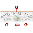 Customizable Coastal Fade Latitude Longitude Sign | Wall Art Print on Real Wood