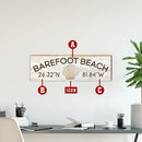 Personalized Coastal Town Location Latitude Longitude Wooden Sign | Wall Art Print on Real Wood | Custom Beach Lake Mountain City Name Decor