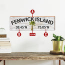 Personalized Location Town Name Latitude Longitude Wooden Sign | Customizable Wall Art Print on Real Wood | Beach Lake House Home Decor