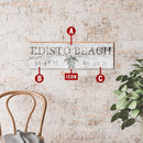 Customizable Whitewash Beach Wood Latitude Longitude Sign