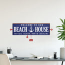 Personalized Coastal Navy Customizable Sign | Wall Art Print on Real Wood