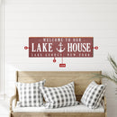 Personalized Lake/Lodge Red Customizable Sign | Wall Art Print on Real Wood